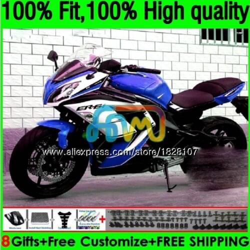 Injection For KAWASAKI Bodys 650R ER-6F ER6 F ER 6F 156BS.60 ER6F 12 13 14 Blue white 15 16 2012 2013 2014 2015 2016 Fairings