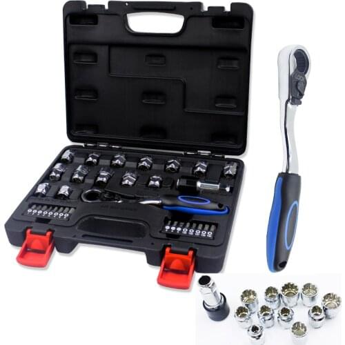 Tool Set Hand Tools For Car Repair Ratchet Spanner Wrench Socket Set Professional Bicycle Car Chrome Vanadium Tool Kits