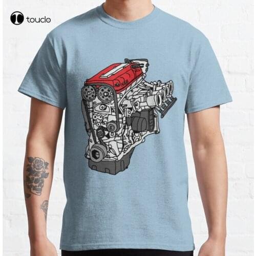 Civic Type R Ek9 B16B Japan Japanese Jdm Usdm Engine Car Civic Type R Ek9 B16B Engine Classic T-Shirt Cotton Tee Shirt