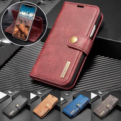 Leather Case For iPhone XR XS X 5 7 8 Plus SE 2020 12 11 Pro Max 12 Mini Magnetic Cowhide Flip Phone Cover Coque Etui Hoesje