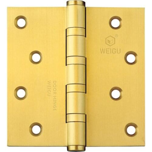 Satin Brass Finished Door Hinge Brass Material 1 Pair (4inch*4 inch *3.0 mm)