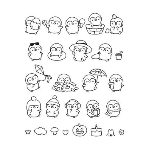 Little Penguin Transparent Clear Silicone Rubber Stamp Seal DIY Scrapbooking photo Album A0770