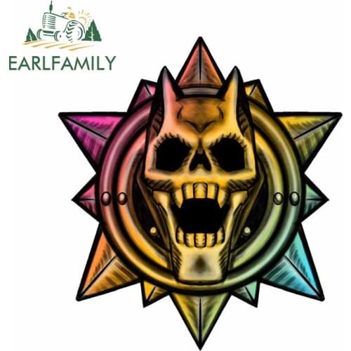 EARLFAMILY 13cm x 11.6cm For Queen Skull Medallion Car Sticker Refrigerator Motorcycle Decal Sunscreen Creative Graphics Decals