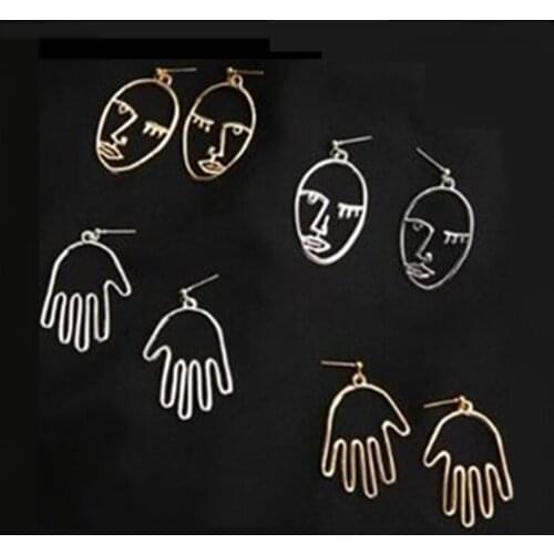 2020 Fashion Figure Face Hoop Earrings For Women Girls Gold Silver Statement Earring Exquisite Gift Wedding Jewelry Earrings