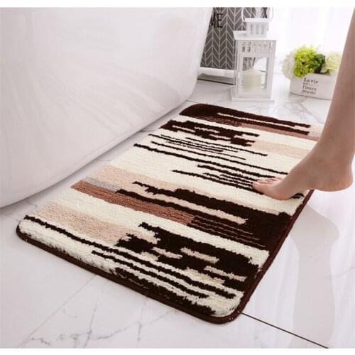 Fashion hot New flocking home door stripe slip mat house hold bathroom bathroom Comfortable Bath Paddoor absorbent mat door mat
