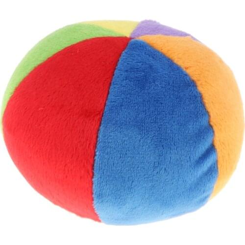 Baby Rainbow Colors Soft Plush Rattle Ball Early Developmental Toy Gift