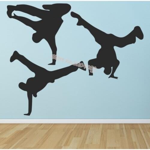 Three boys Street Dancing Wall Sticker Breakdance for Music Dancing Room Wallpaper Art Decoration Living Room Home Mural EB267
