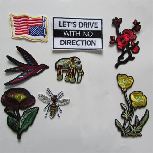 New Arrival cartoon pattern patch hot melt adhesive applique embroidery patches stripes DIY clothing accessory patch C5100-C2285