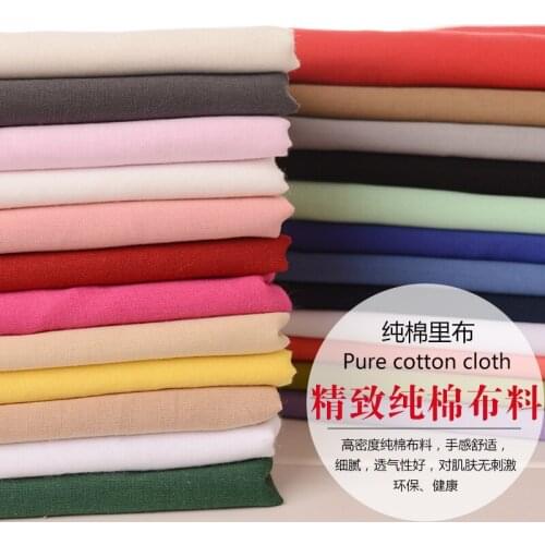 100cmx140cm Pure Cotton Lining Cloth Fabric Skirt Coat Lining Fabric Baby Clothing Bedding Curtain Background DIY Apparel Fabric
