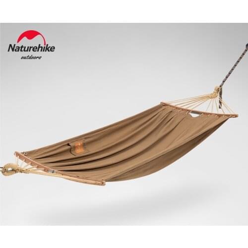 Naturehike Detachable folding canvas hammock outdoor portable camping hiking widening double swing hammock