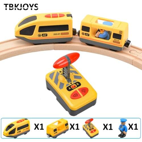 RC Electric Train Toy Sets Fit for Wooden Railway Tracks Boys Toys Birthday Gift