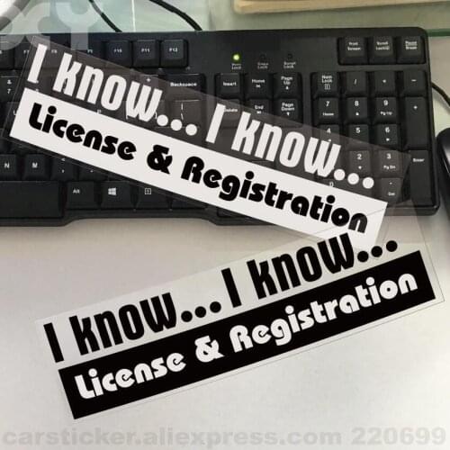 License Registration Jdm Decal Truck Bumper Window Car Sticker Truck Vinyl Decal 9.8" * 2.5"