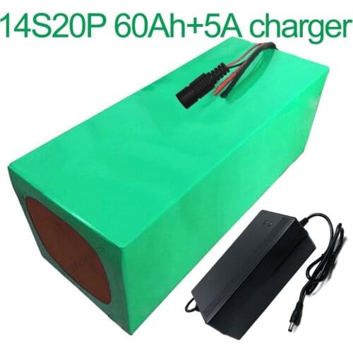 With 5A charger 52V 60Ah 14S20P 18650 Li-ion Battery electric two Three wheeled motorcycle bicycle 290*200*140mm