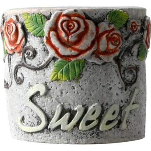 3D Silicone Concrete Mold Handmade Succulent Plants Flowerpot Cement Mould Craft Making Tool