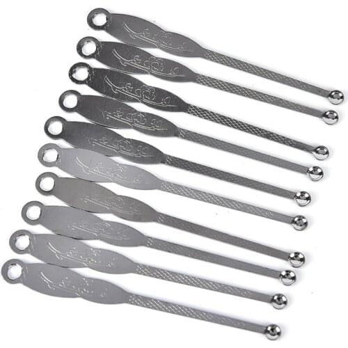 10Pcs New Stainless Steel Earwax Remover Curette Earpick Ear Pick handle Health Ear Cleaner Cleaning Care Tools Wholesale