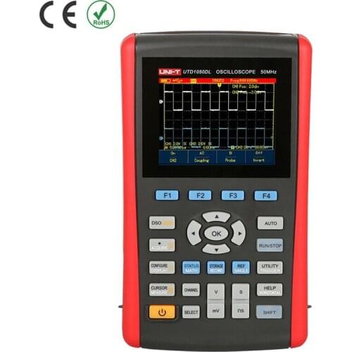 UNI-T UTD1025DL/UTD1050DL 3.5" Scopemeter Handheld Digital Color LCD Storage 25/50MHz Mini USB Oscilloscopes 2CH Scope meter