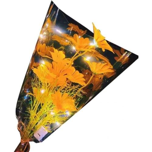Brilliant 1 Bouquet Gorgeous LED Luminous Flower Bouquet Set Transparent Luminous Flower Light Effect for Decoration