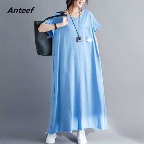 Cotton vintage plus size for women casual loose long summer sun dress elegant clothes 2021 ladies dresses sundress