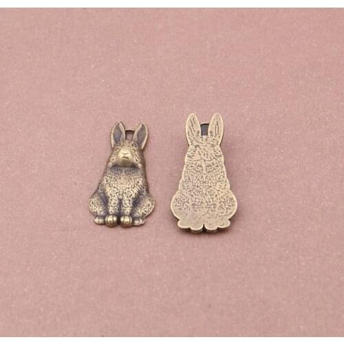 15 Pieces/lot Bronze Animal bunny 13x26mm Charms pendant Free Shipping Retro Jewelry For Bracelet Necklace