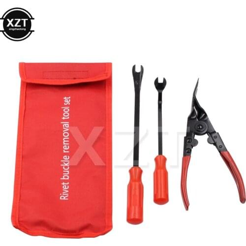 3pcs Steel and Nylon Auto Fastener Removal Tool Car Door Panel Remover Upholstery Removal Auto Fastener Clip Trim Pliers Tool