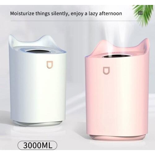 3000ML Humidifier 35dB Quiet Atomizer Hydration Beauty And Moisturizing Women Best Gift Colorful Light USB Charging Air Cleaner