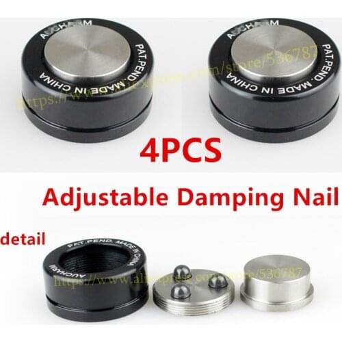 4pcs Adjustable Damping Nail #4 Stainless Steel 39mm Speaker Spike Pad Ceramics Ball Shock-absorbing Isolation Stand Feet