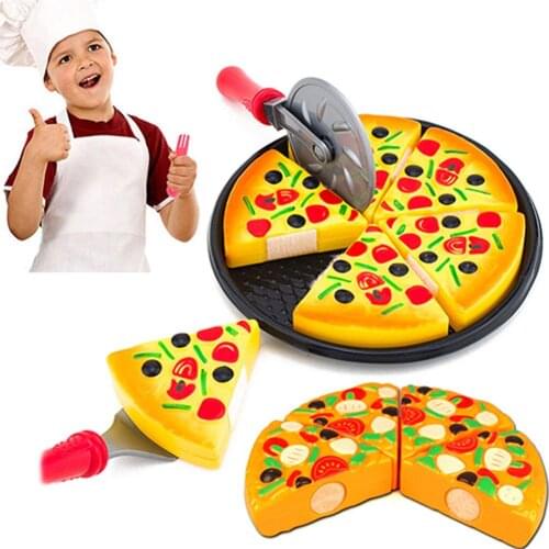 6 Pcs Small Pizza Toy Child Kitchen Simulation Pizza Party Fast Food Play Food Toy For Kids Toddle Simulation kitchen toy