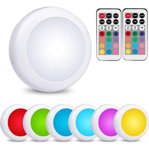 Wireless Under Cabinet led Light Remote Control RGB 12 Colors Dimmable Touch Sensor Wardrobe stair wall lamp Night closet lamps