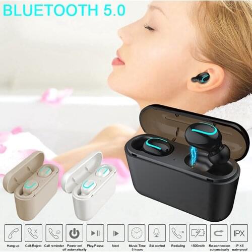 True Wireless Bluetooth 5.0 Earbuds Waterproof TWS Headset for Mpow with 1500mAh Charging Case Auto-pairing Hand-free Earbuds