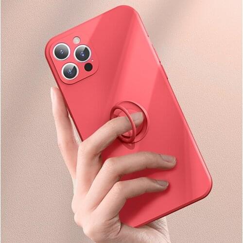 Case For iPhone 12 11 12 Pro Max XR Mini X XS Max 7 8 Plus SE 2020 Case Silicone With Ring Holder Cover For iPhone 12 Pro Cover
