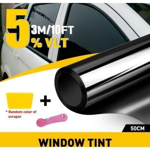 Black Car Window Foils Tinting Film 5%-20% VLT Auto Glass Tint Stickers Anti-UV Protection For KIA Rio 2 3 Sportage Soul Optima