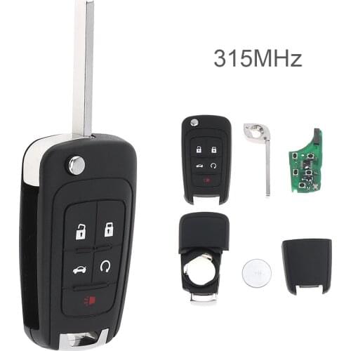 5 Button 315Mhz Black Keyless Entry Remote Key Fob ID46 Chip OHT01060512 HU100 Fit for Chevrolet Buick GMC 2010-2017