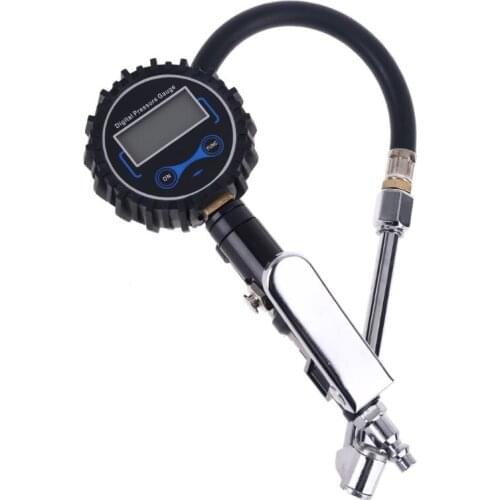 Digital Tire Inflator Pressure Gauge with Dual Head Air Chuck for Air Compressor