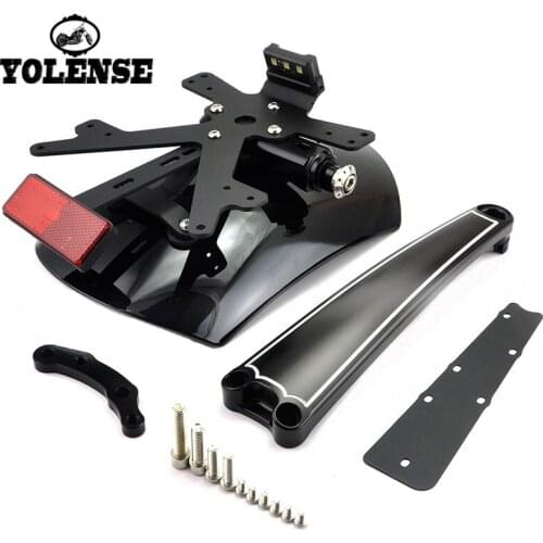 For BMW R NINE T 14 15 16 R1200 Rear Fender Bracket mudguard with LED License plate Light Motorcycle Accessories