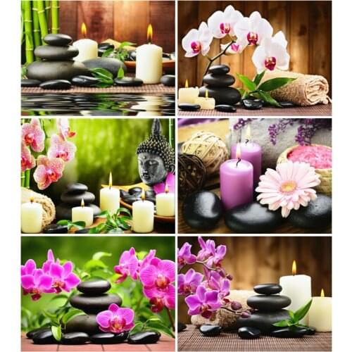 KAMY YI Boutique Fine Stone Buddhism Flower Diamond Painting Cross Stitch 5D Diy Embroidery Mosaic European Home Decoration