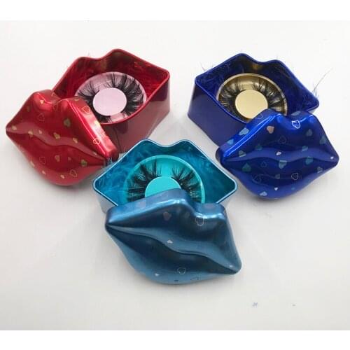 Lip eyelash box Sexy and attractive 25MM customized LOGO eyelash box