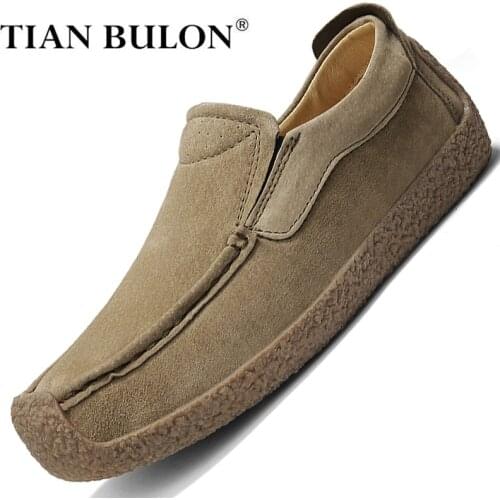 Genuine Leather Mens Casual Shoes High Quality Mens Sneakers Slip on Moccasins Comfortable Designer Shoes Men Zapatos Hombre