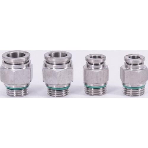 M5 M6 1/8" 1/4" 3/8" 1/2" BSPP Male Air Pneumatic 304 Stainless Steel Push In Quick Connector Release Fitting Plumbing Water Gas