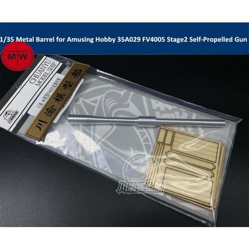 1/35 Scale Metal Barrel for Amusing Hobby 35A029 British FV4005 Stage 2 Self-Propelled Gun Model Kit TMW00131