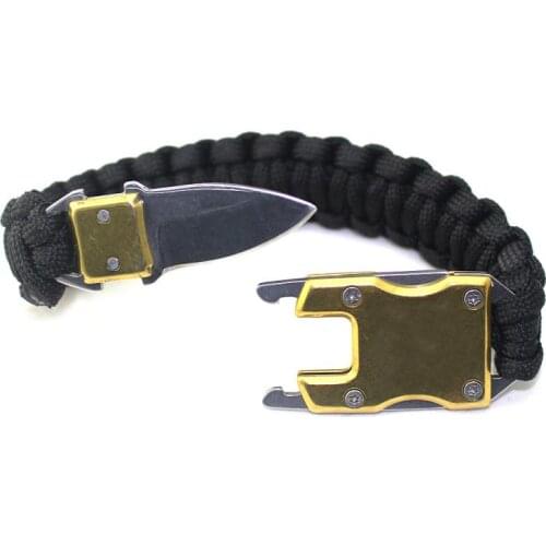 Men Survival Bracelet Knife Product Stainless Steel Survival Knife Bracelet Umbrella Rope Braided Knife Life-Saving Bracelet