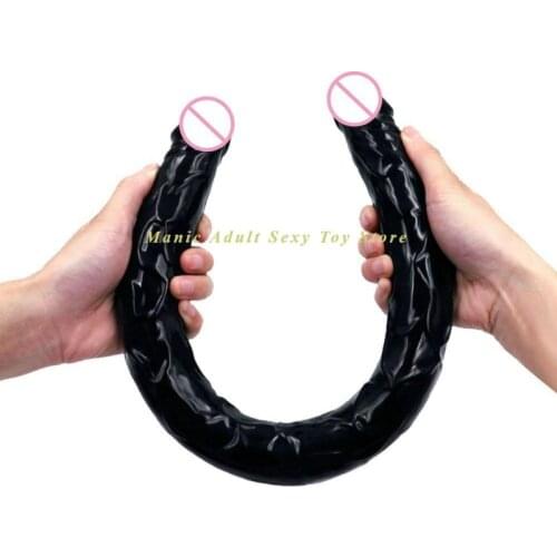 55cm Soft Jelly Dildo Double Long Realistic Dildos Cock Lesbian Vaginal Anal Plug Flexible Fake Penis For Women Dildos Sex Toys