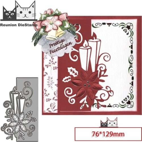 Reunion New Design Craft Metal Die Cuts Christmas Candle Border Cutting Die Scrapbooking Album DIY Paper Card Embossing Stencils