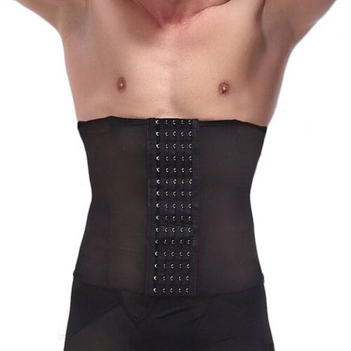 NINGMI Man Shapewear Waist Trainer Body Shaper Slimming Tummy Trimmer Fitness Belly Band Modeling Belt Breathable Corset Cincher