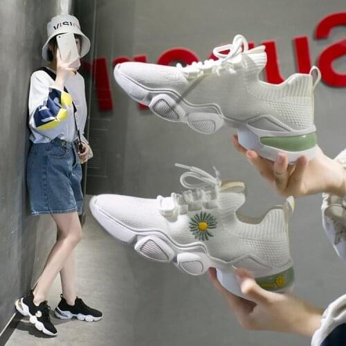 Spring New Fashion Lace-up Mesh Daisy Womens Shoes All-match Platform Casual Sports Shoes Fashion