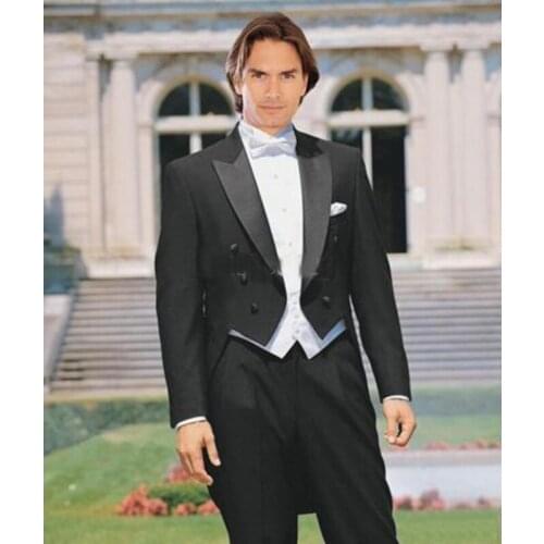 New Design Tailcoat Men Suits For Wedding Prom Stage (Jacket+Pants+Vest) Slim Fit Men Suit Set Bridegroom Best Man Groom Tuxedos