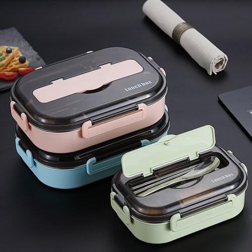 New Portable 304 Stainless Steel Lunch Box Japanese-style Compartment Lunch Box Kitchen Leakproof Food Container