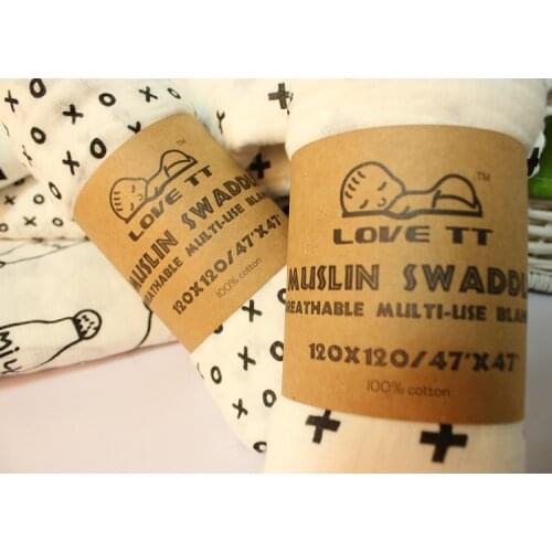 NEW Genuine Muslin Baby Blanket Baby Swaddle 100% Cotton 115*115cm Envelope Wrap Newborn Super Soft Kids Bedding Diaper 0709