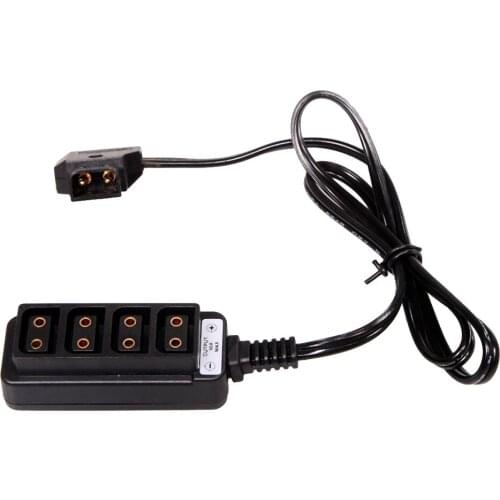 Male D-Tap B Type Power Tap to 4 Female D-Tap P-Tap Hub Adapter for Photography Power
