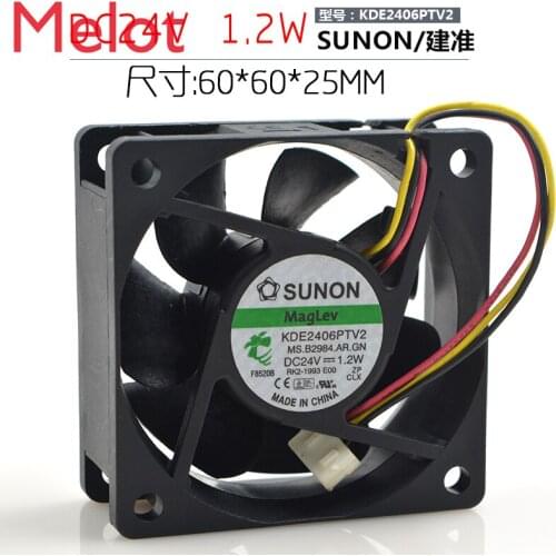 Fully new quasi-6025 6cm KDE2406PTV1 24V 1.7W 2-wire drive fan