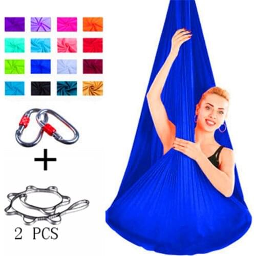Full set Flying-Aerial Yoga Hammock Fabric Swing Latest Multifunction Anti-gravity Yoga belts for yoga training Yoga for sport
